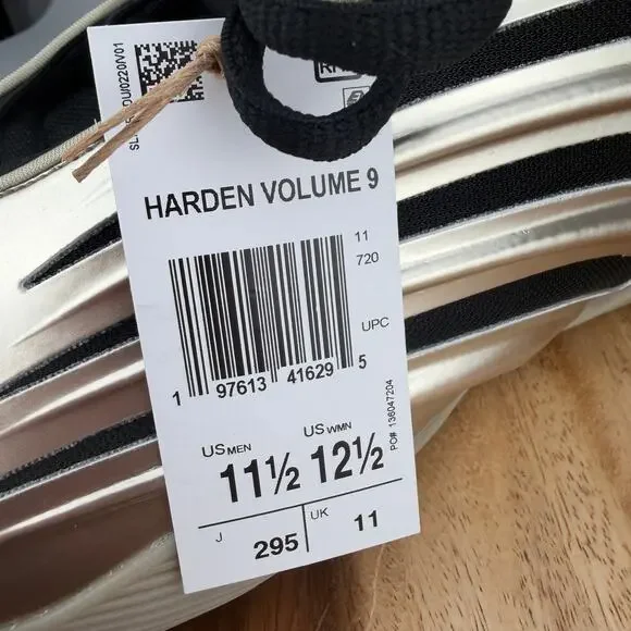Adidas Harden Volume 9 'Cyber Metallic' Men's Size 11.5Basketball Shoes JR2506